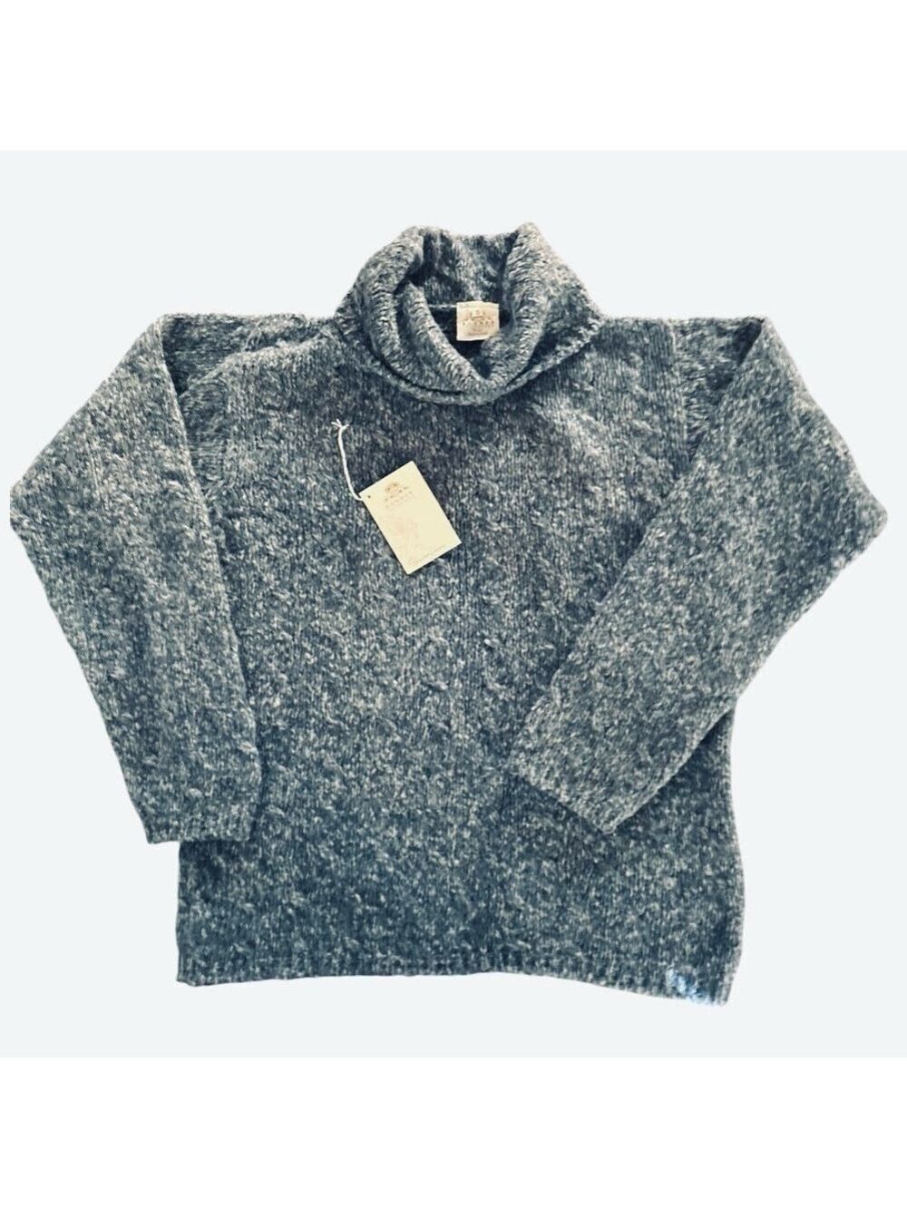 Bonner of Ireland Merino Wool Poloneck Cable Knit Pullover Sweater Small NWT